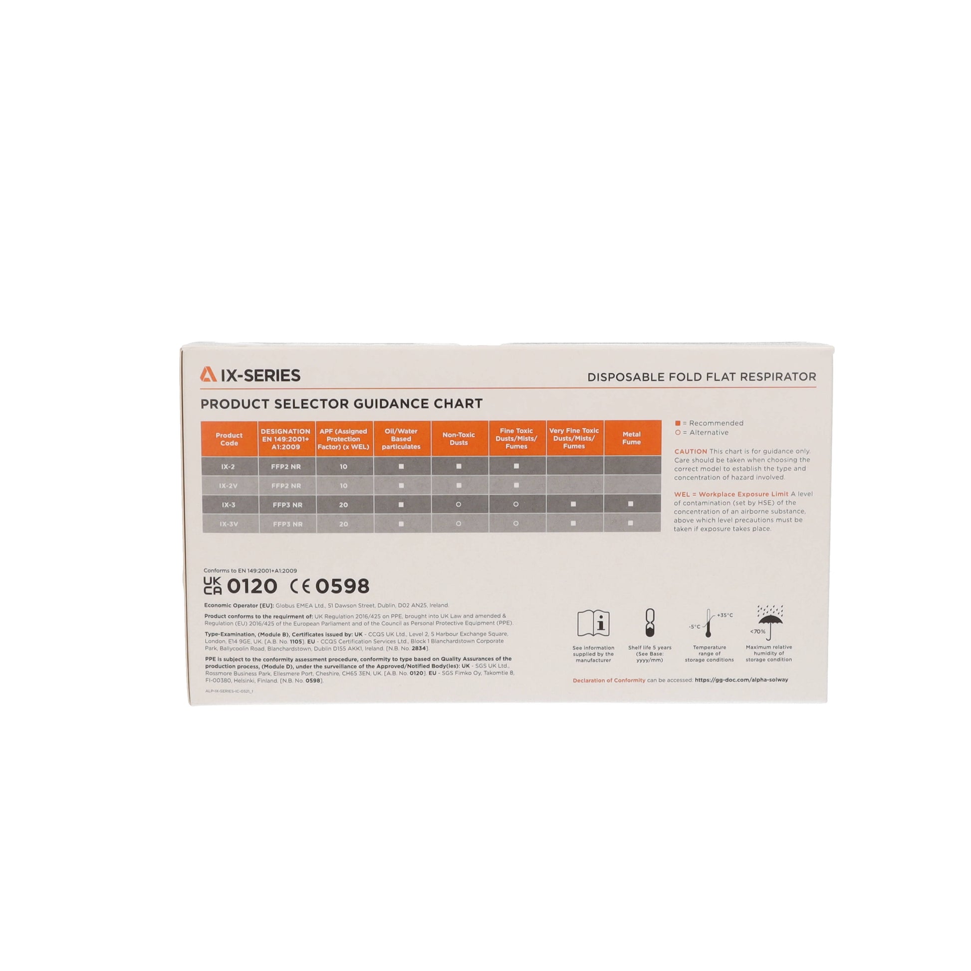 FFP3 Face Mask - Alpha Solway - Large - Box of 20 - Alpha Solway