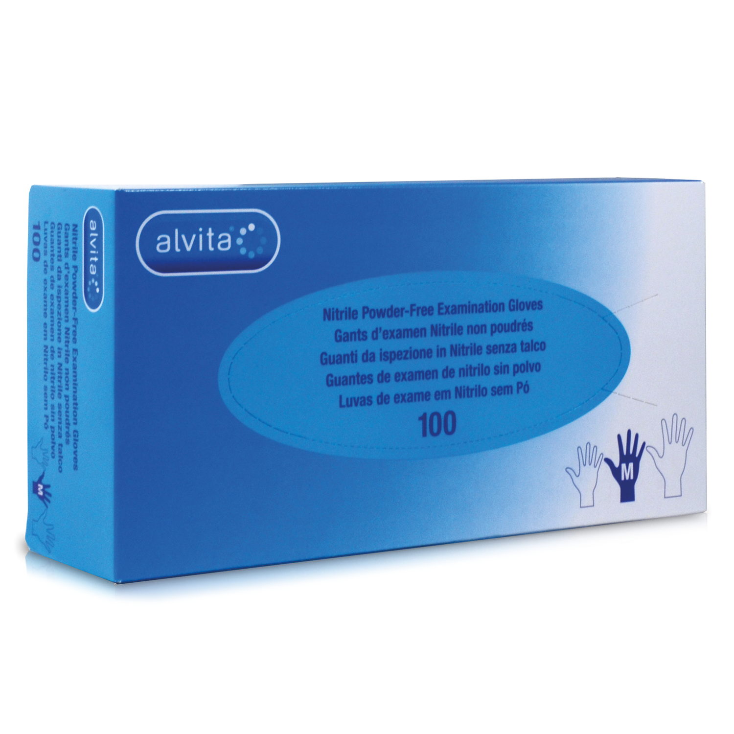 Nitrile Gloves Medium - x100 [EN455 Medical Grade] - Alvita