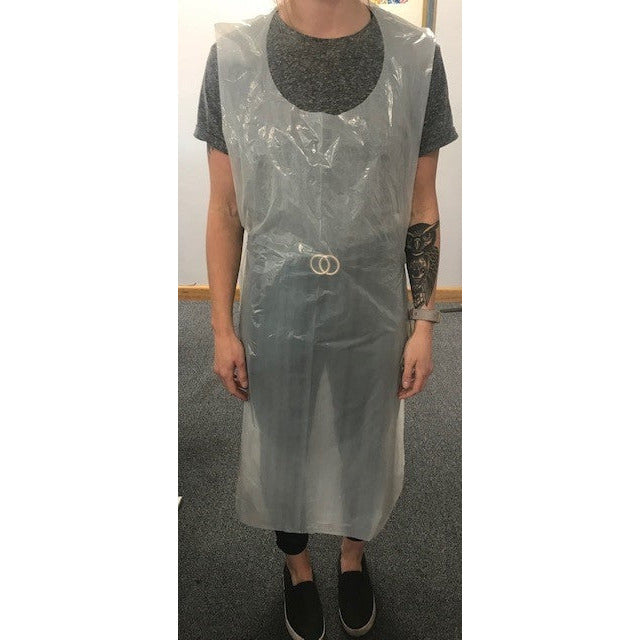Elite Apron – Polythene Disposable Apron - White - Pack of 100 - Discontinued