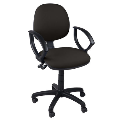 Function Operator Chair with Black Base & Fabric Upholstery - Fixed Arms - 