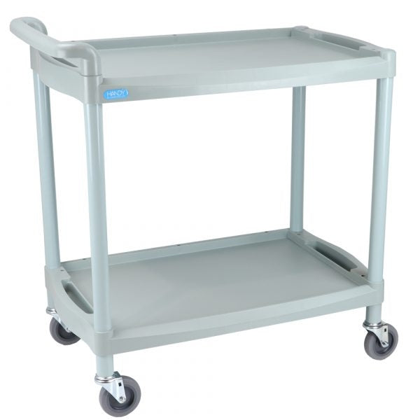 Handy Large Utility Trolley - 2 Shelves and Handle - Grey - Aspiration Life