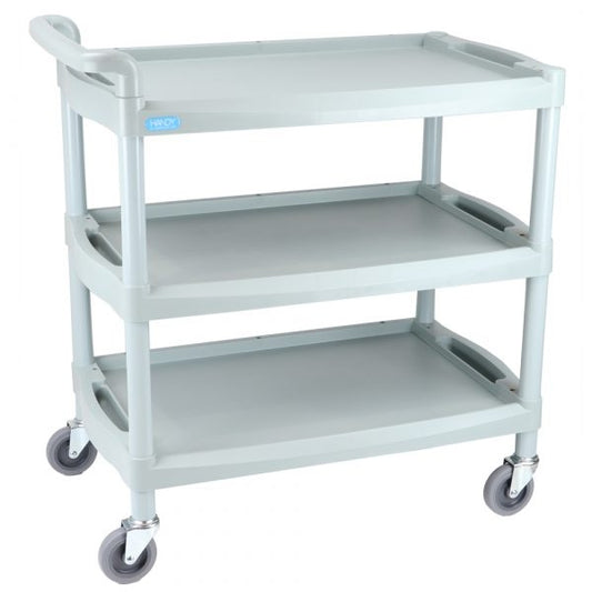 Handy Large Utility Trolley - 3 Shelves and Handle - Grey - Aspiration Life