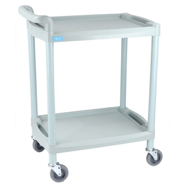 Handy Medium Utility Trolley - 2 Shelves and Handle - Grey - Aspiration Life