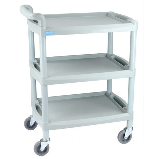 Handy Medium Utility Trolley - 3 Shelves and Handle - Grey - Aspiration Life