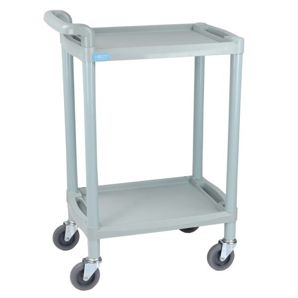 Handy Small Utility Trolley - 2 Shelves and Handle - Grey - Aspiration Life