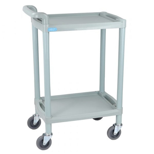 Handy Small Utility Trolley - 2 Shelves and Handle - Grey - Aspiration Life