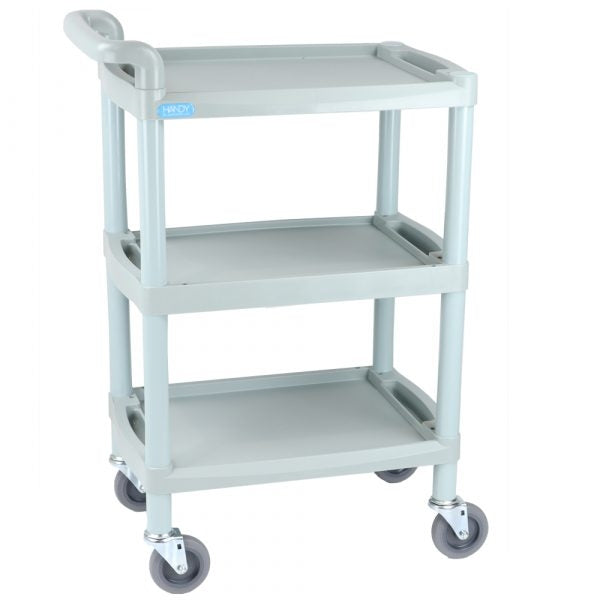 Handy Small Utility Trolley - 3 Shelves and Handle - Grey - Aspiration Life