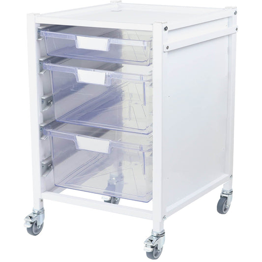 Attend 400 Medical Storage Trolley - 1 Clear Shallow Trays & 2 Deep Tray - Aspiration Life