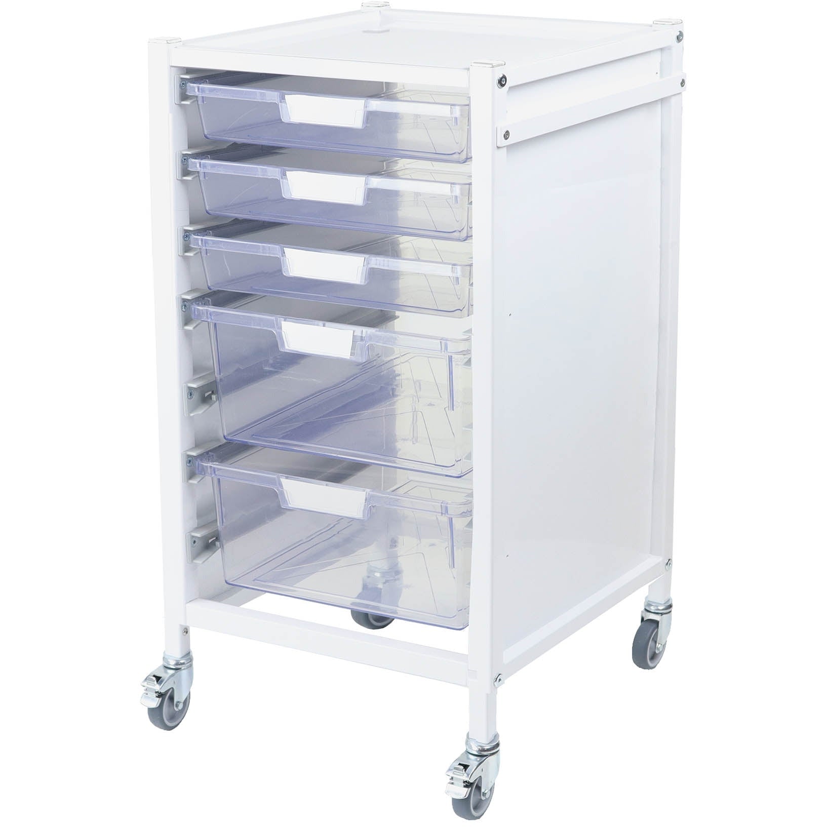 Attend 550 Medical Storage Trolley - 3 Clear Shallow Trays and 2 Deep Tray - Aspiration Life