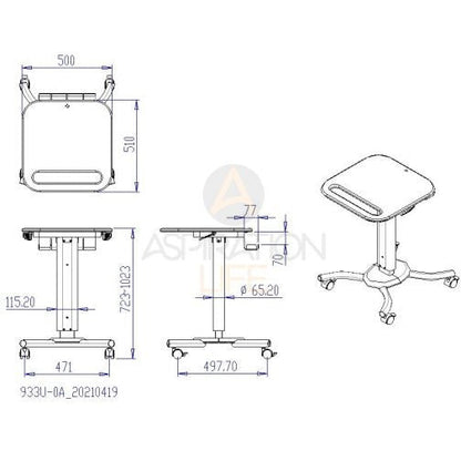 Signal Medical Laptop Trolley – Adjustable Height - Aspiration Life
