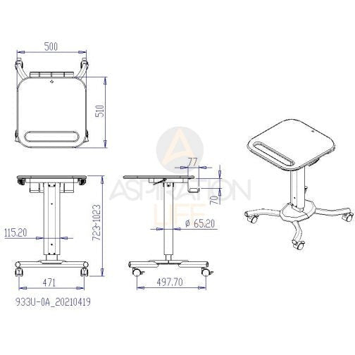 Signal Medical Laptop Trolley – Adjustable Height - Aspiration Life
