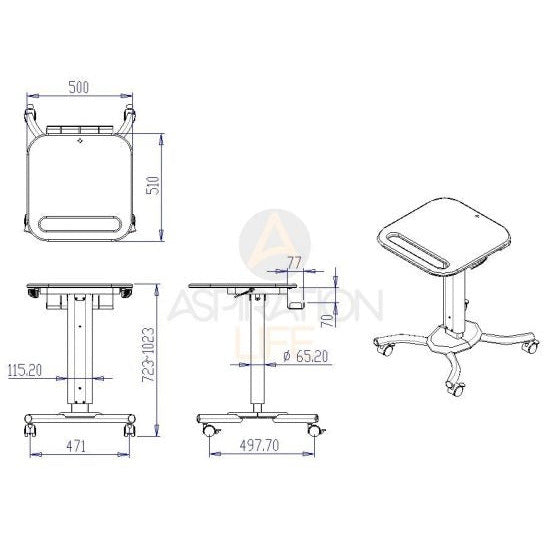 Signal Secure Medical Laptop Cart – Adjustable Height - Aspiration Life