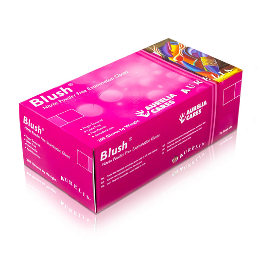 Aurelia® Blush Powder Free Pink Nitrile Gloves - Extra Small - Box of 200