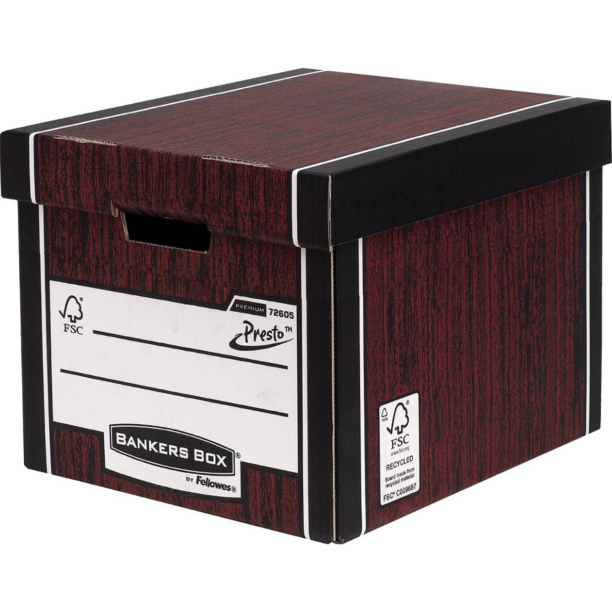 Bankers Box Woodgrain Tall Premium Storage Box (Pack of 10) 7260503 - Bankers Box