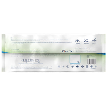 Omnitex Premium Bed Bath Wipes - Pack of 12 - Omnitex