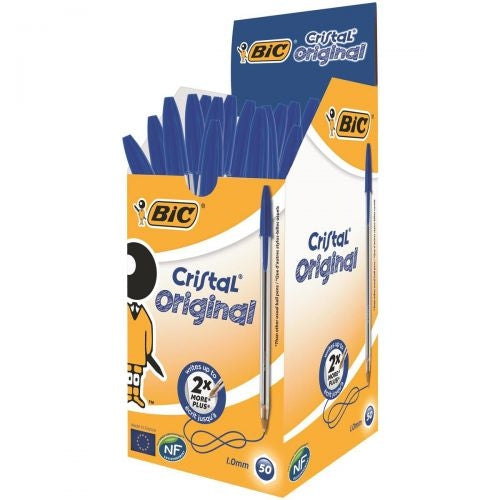 Bic Cristal Ballpoint Pen Medium Blue (Pack of 50) - Bic