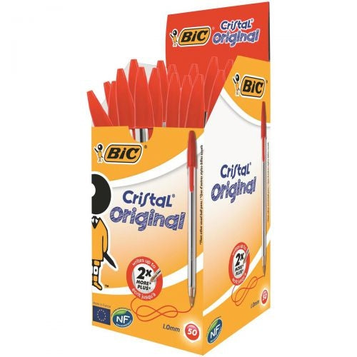 Bic Cristal Ballpoint Pen Medium Red (Pack of 50) - Bic