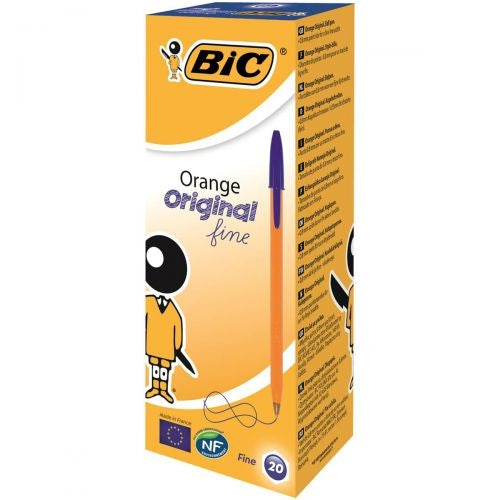 Bic Orange Fine Ballpoint Pen Blue (Pack of 20) - Bic