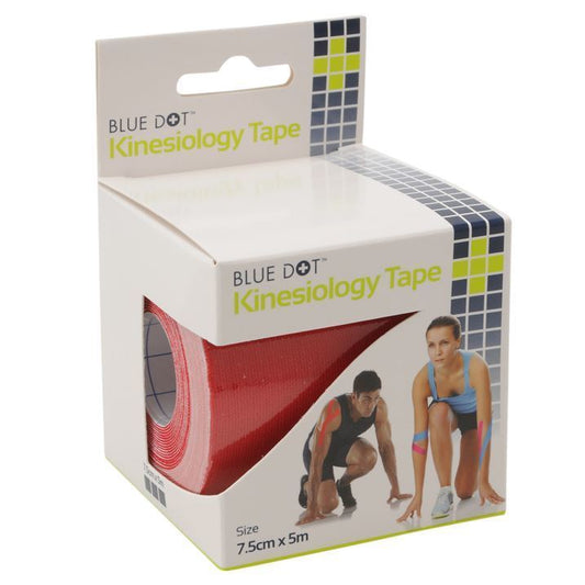Blue Dot Red Kinesiology Sports Tape 7.5cm x 5m - Blue Dot