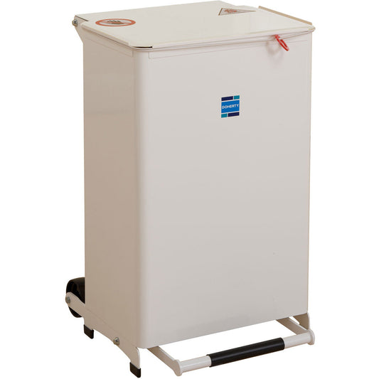 50 Litre Kendal Waste Bin with Solid Body, White Lid - 