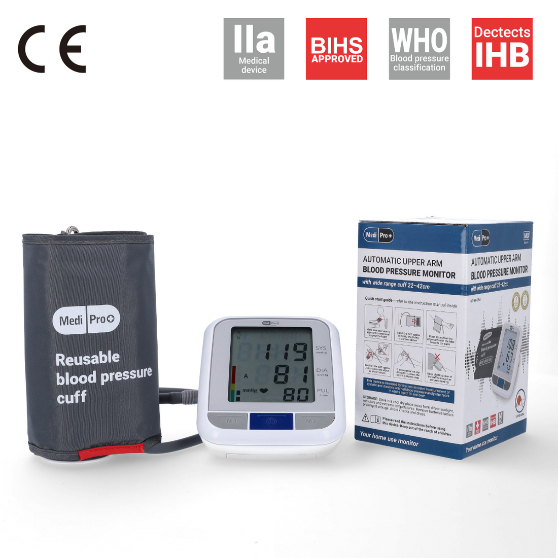 Blood Pressure Monitor - Upper Arm Device For Home Use