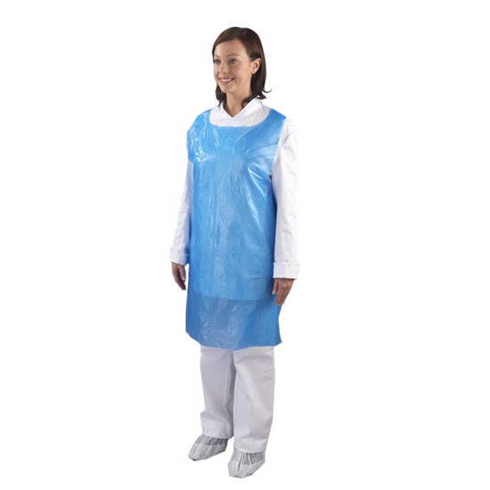 Blue Disposable Polythene Aprons on a ROLL x 200