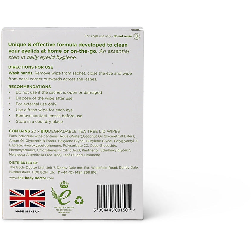The Eye Doctor - 20 Tea Tree Oil Eye Wipes - The Body Doctor