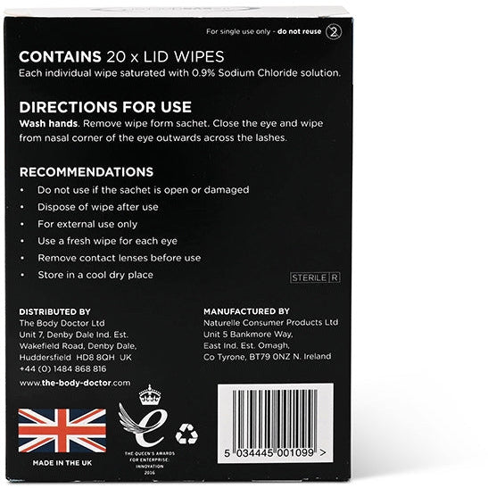 The Eye Doctor Lid Wipes 20 wipes - The Body Doctor