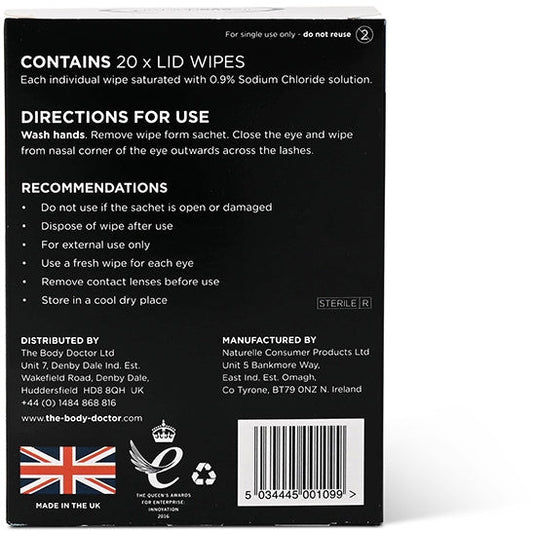 The Eye Doctor Lid Wipes 20 wipes - The Body Doctor
