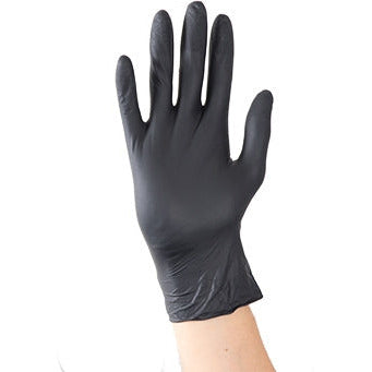Aurelia Bold - Nitrile Powder Free Non-sterile Examination Gloves - Black, Box Of 100 - Medium