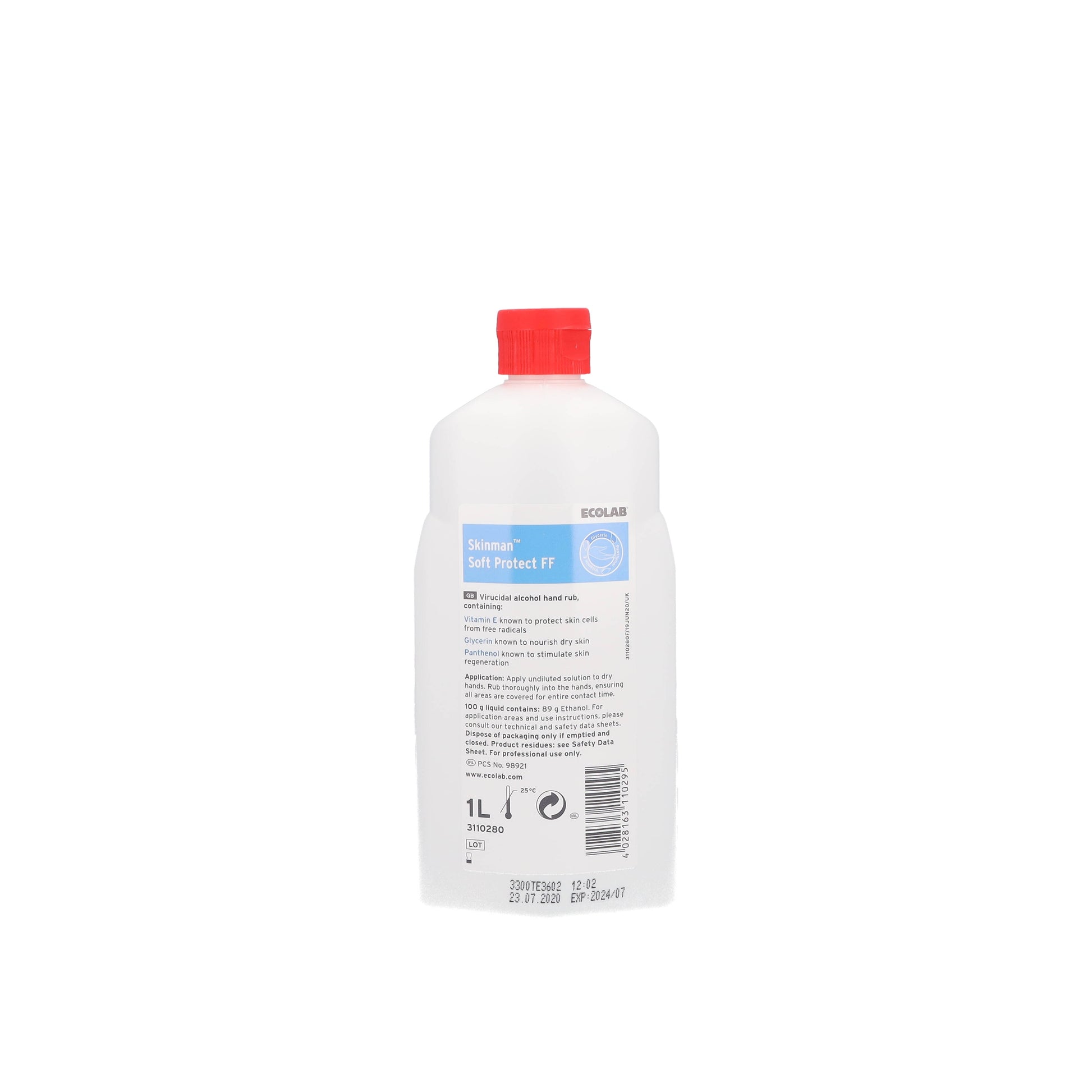 Ecolab Soft Protect 1 Litre Alcohol Hand Rub Sanitiser (Box of 12 Bottles) BUY ONE, GET ONE FREE - Ecolab