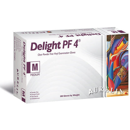 Aurelia Delight® 100 Clear Powder Free Vinyl Examination Gloves - Small (100) - Aurelia Gloves