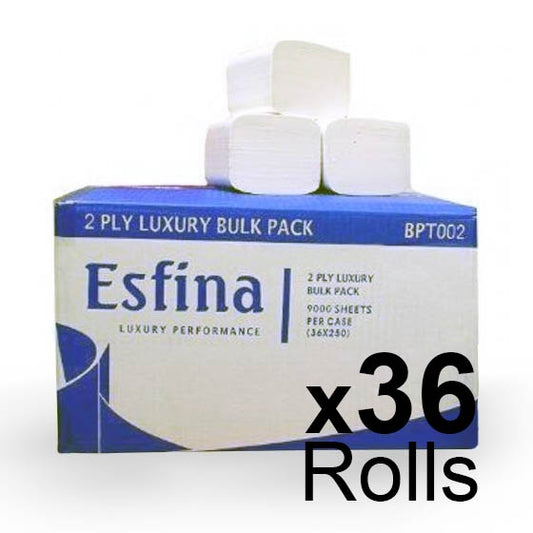 Esfina Bulk Pack White Toilet Tissue 250 Sheets x 36 Rolls - Discontinued