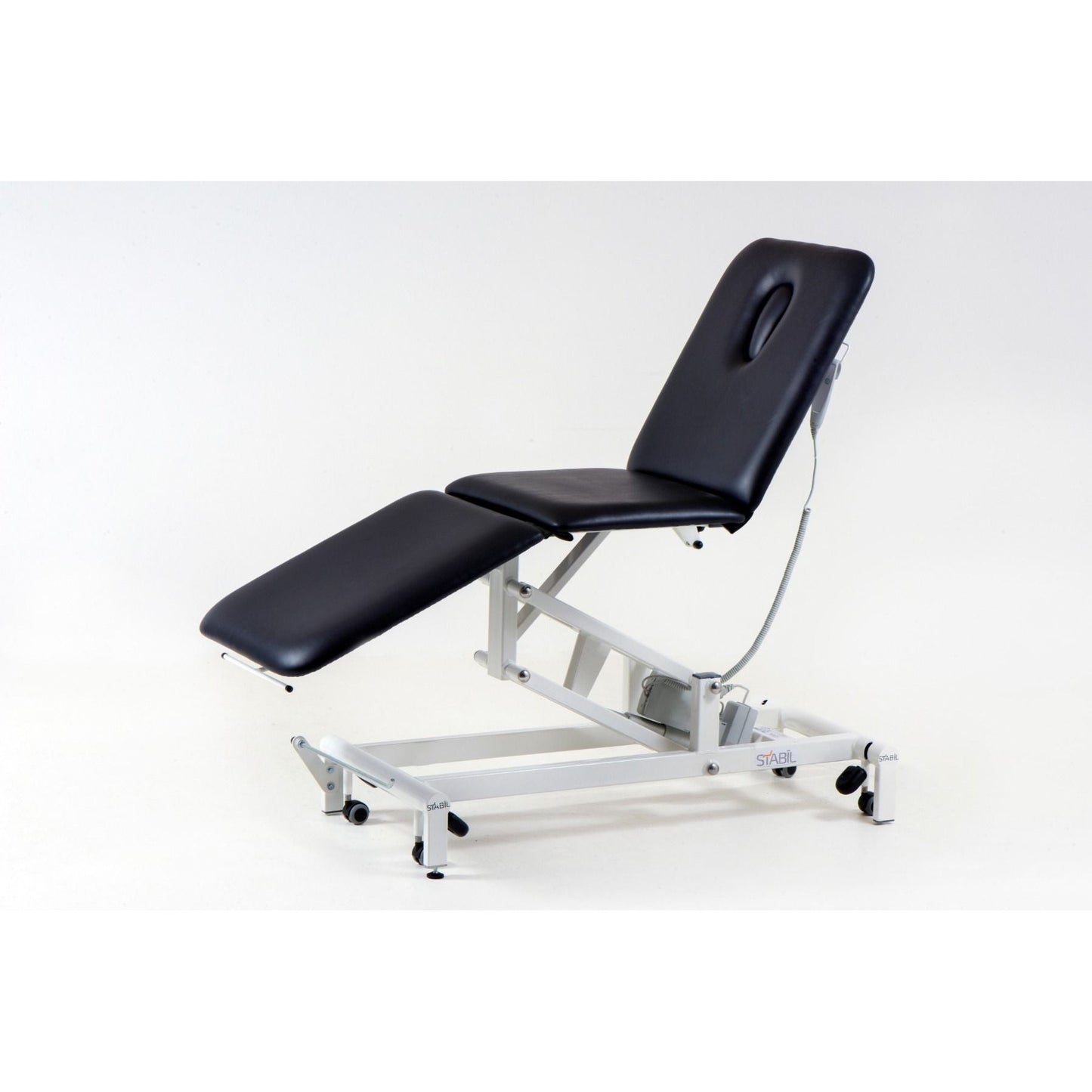 STABIL Komfort - 3-Section Electric / White Frame / Black Upholstery - Stabil