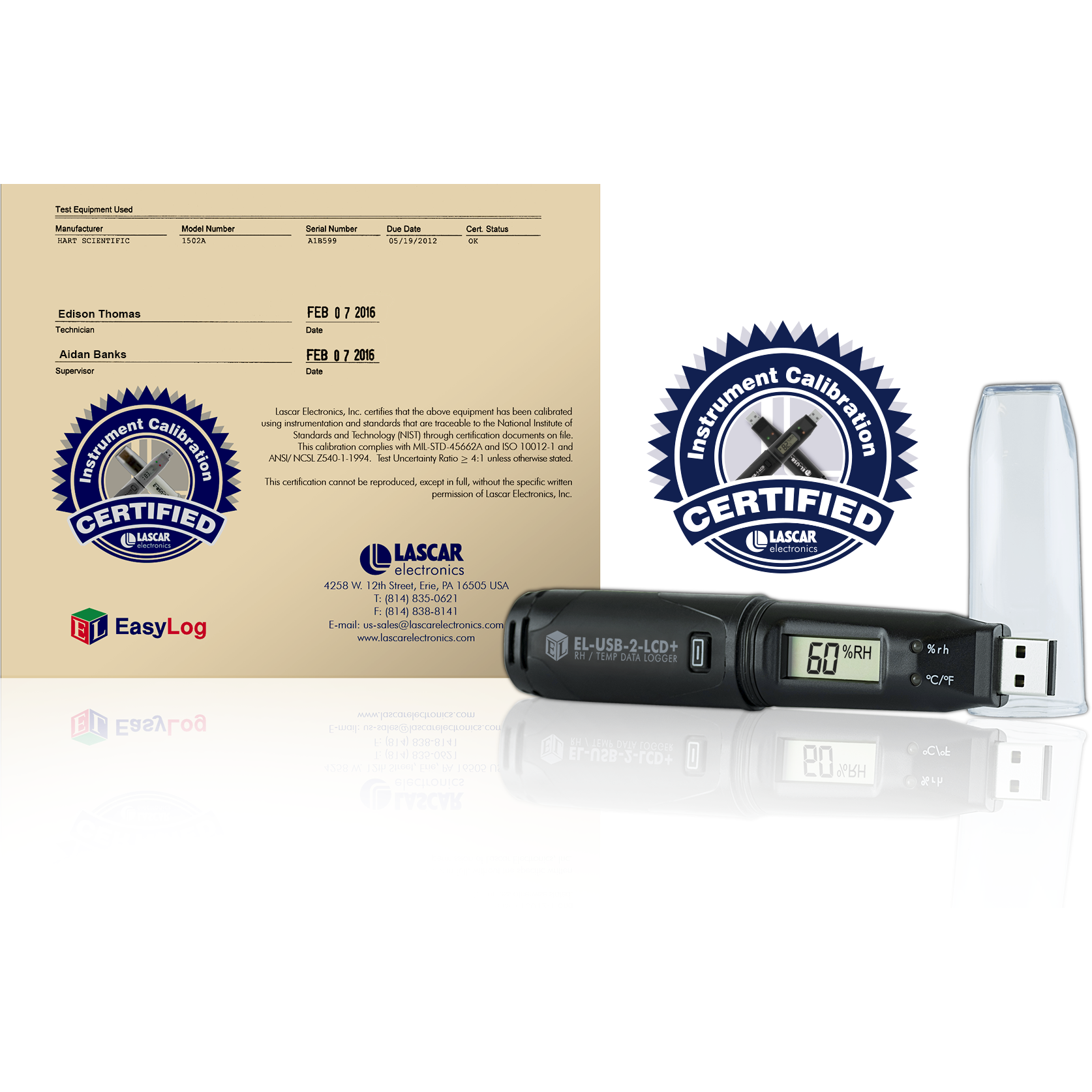 EL-21CFR-2-LCD+ with Traceable Temperature and Humidity Calibration - EasyLog