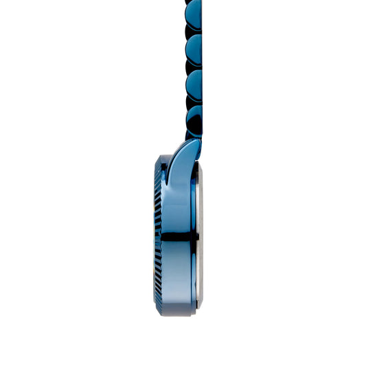 Annie Apple Nurses Fob Watch - Callista - Rose Gold/Blue - Link - 35mm - Annie Apple