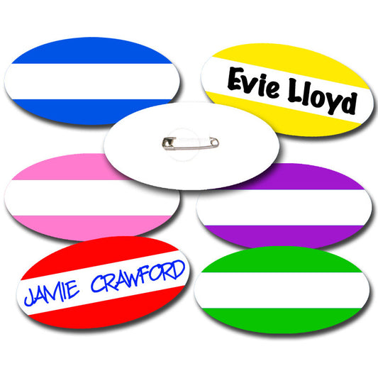 Oval Card Badges - 80 x 40mm - Packs of 50 - 
