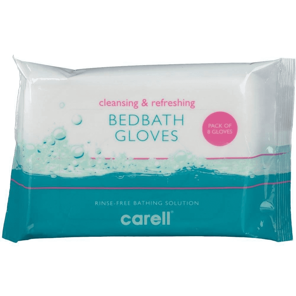 Carell Bed Bath Gloves Pack of 8 Medisave UK