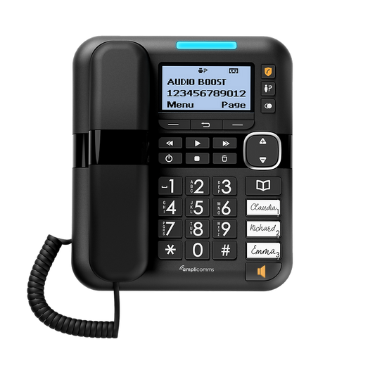 Amplicomms BigTel 1580 Combo Black - Cordless Phone - Amplicomms