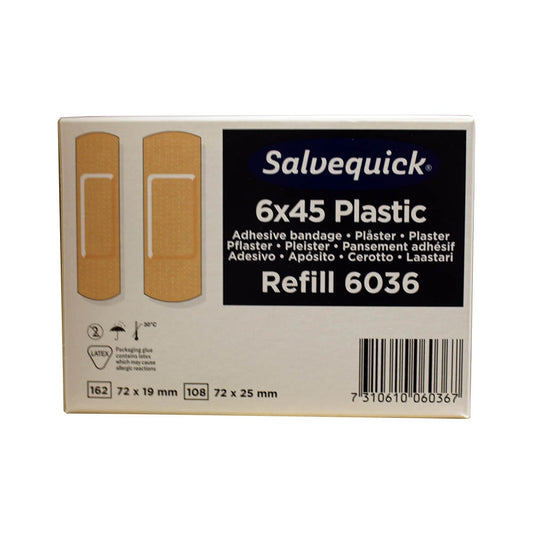 Salvequick Sterile Plastic Plaster, 6x Refills (270 Plasters)
