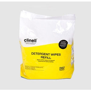 Clinell Detergent Wipes Bucket of 260 Refill - Clearance