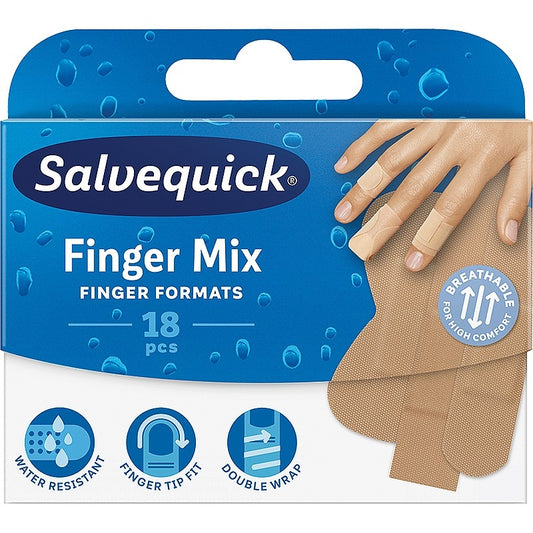 Salvequick Water Resistant Finger Mix Plasters - Safety First Aid