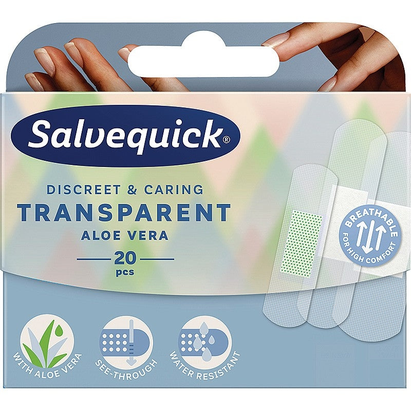 Salvequick Water Resistant Transparent Plasters Aloe Vera - Safety First Aid