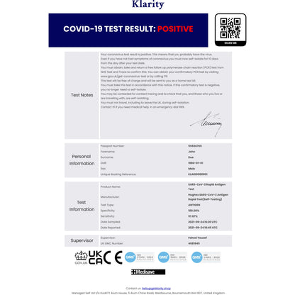 Fit to Fly / Day 2 Covid Test - Single x1 Certificate
