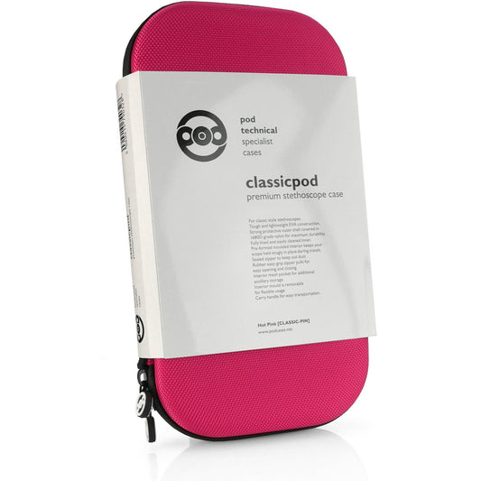 classicpod Stethoscope Case - Pod Technical Premium Classic Carry Case - Hot Pink - Pod Technical