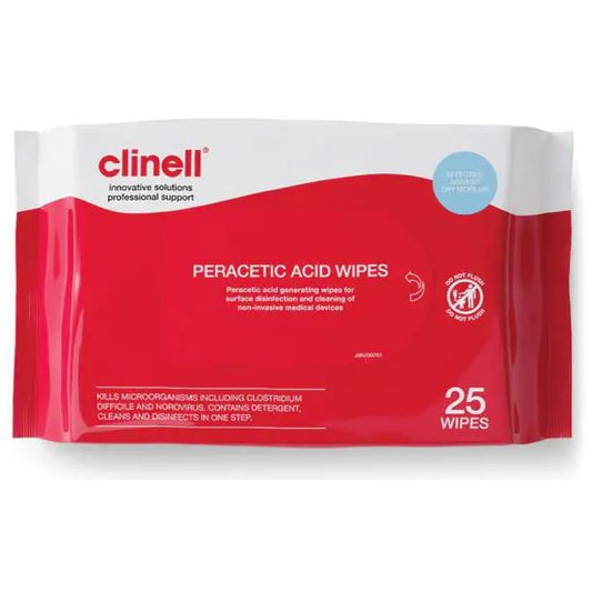 Clinell Peracetic Acid Wipes - Pack of 25