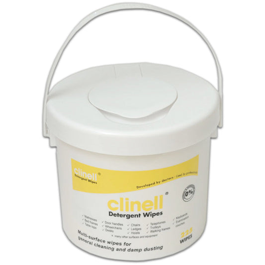 Clinell Detergent Wipes - 4 x Bucket of 225 Wipes - 