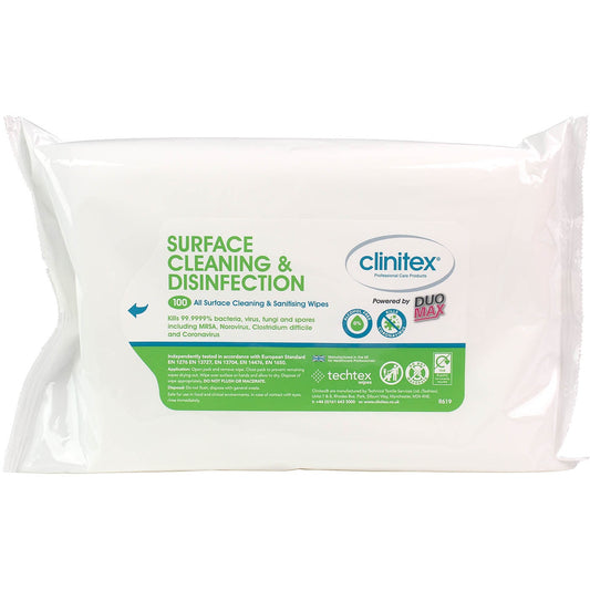 Clinitex Surface Cleaning & Disinfection Wipes (Pack of 100 Wipes) - Discontinued