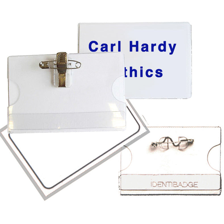 Pin badges with fitted crimp pin - 68x100mm - Pack of 50 - Identibadge