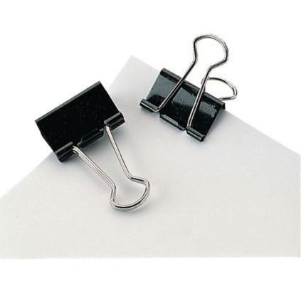 Black Foldback Clips 19mm - Pack of 12 - Lyreco